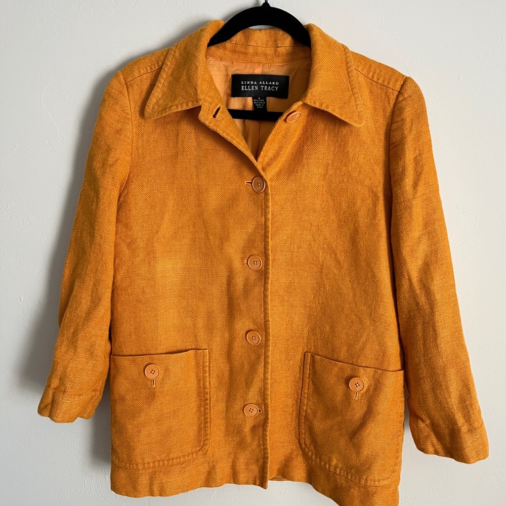 Ellen Tracy Women's Linen Button-Front Jacket